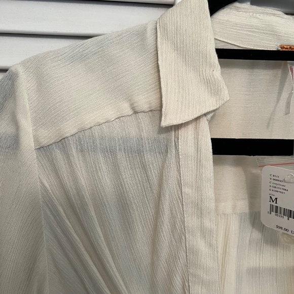 Free People Sheer long sleeve Ivory tunic - Picture 3 of 7